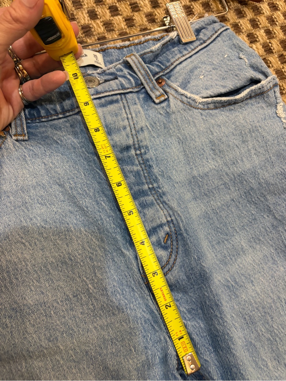Abercrombie & Fitch High Rise Dad Jeans Distressed Light Wash 26 - Picture 7 of 9